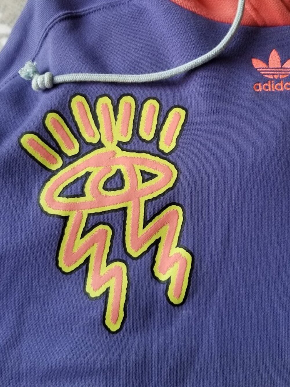 Adidas Women's Hoodie Small Colorblock Love Unites Kris Andrew Cropped Pride - Picture 4 of 11